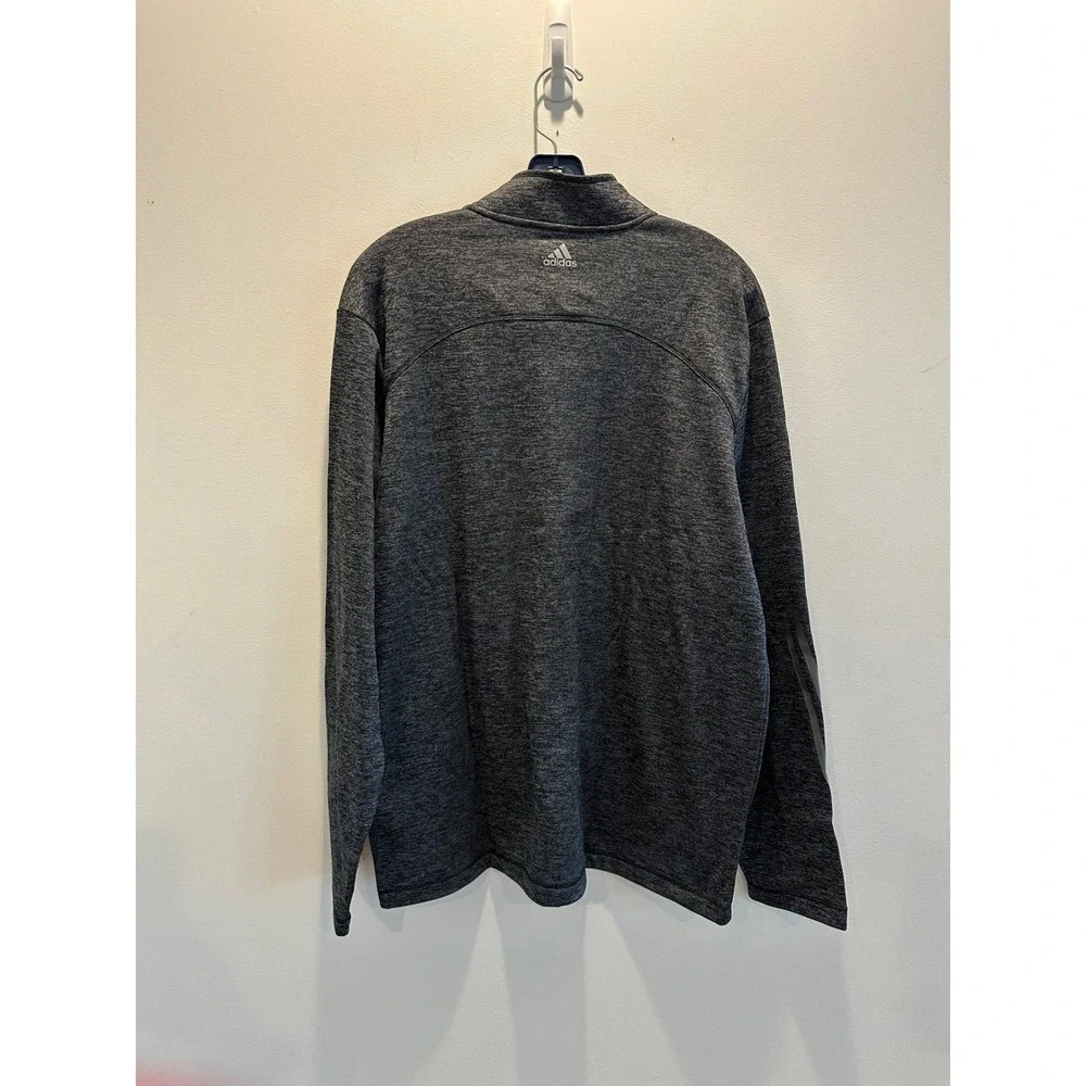Adidas Golf Mens Black Heather Quarter Zip Pullover Sweater Large A284 NEW